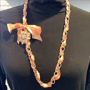 Loft Chain, Ribbon & Stone necklace